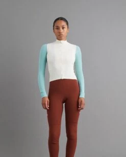 Women's Mechanism Long Sleeve Jersey - Off-White / Light Teal -Assos Boutique 230913 PNS MECHANISM AW23 WEB 1009 pdp page 54e78318 6c50 4626 a52b 07068c707ada