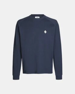Off-Race Patch Long Sleeve T-Shirt - Navy